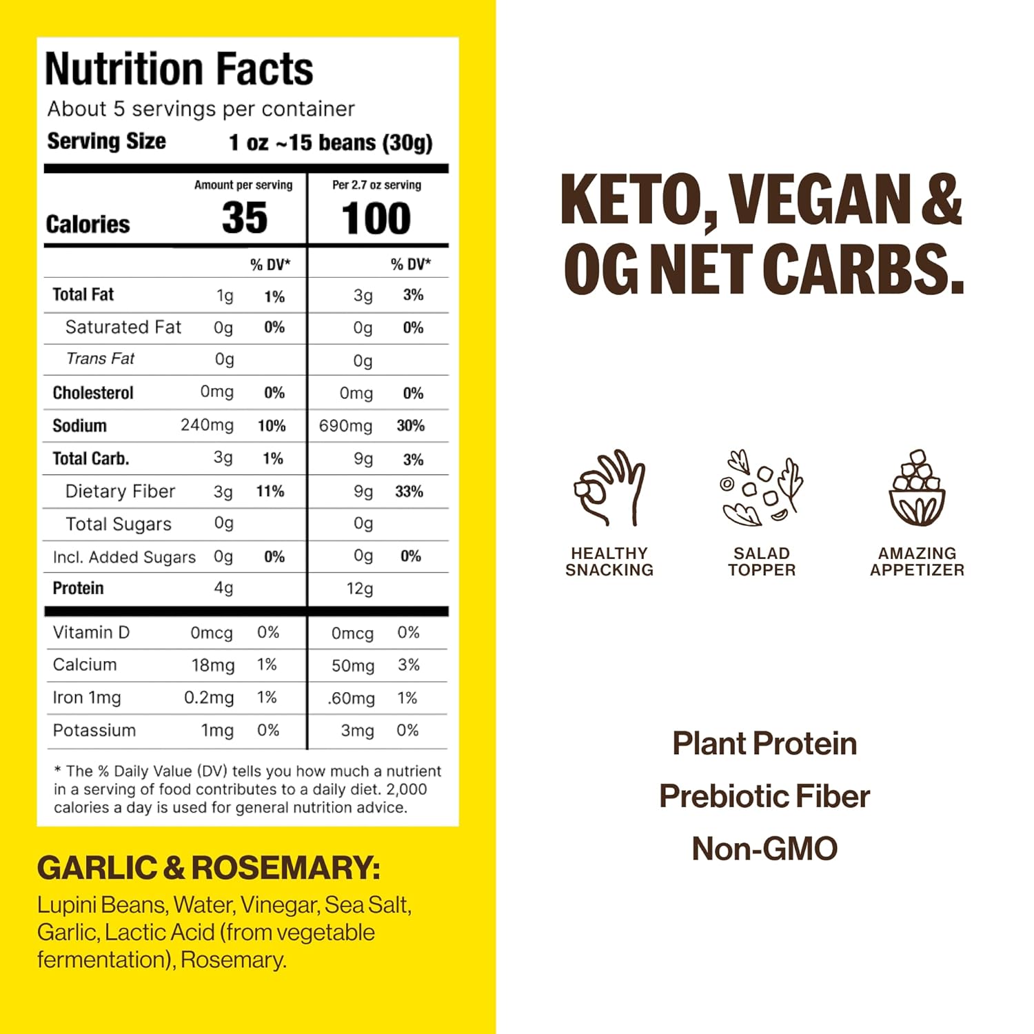 garlic and rosemary seasoning, salted flavor profile