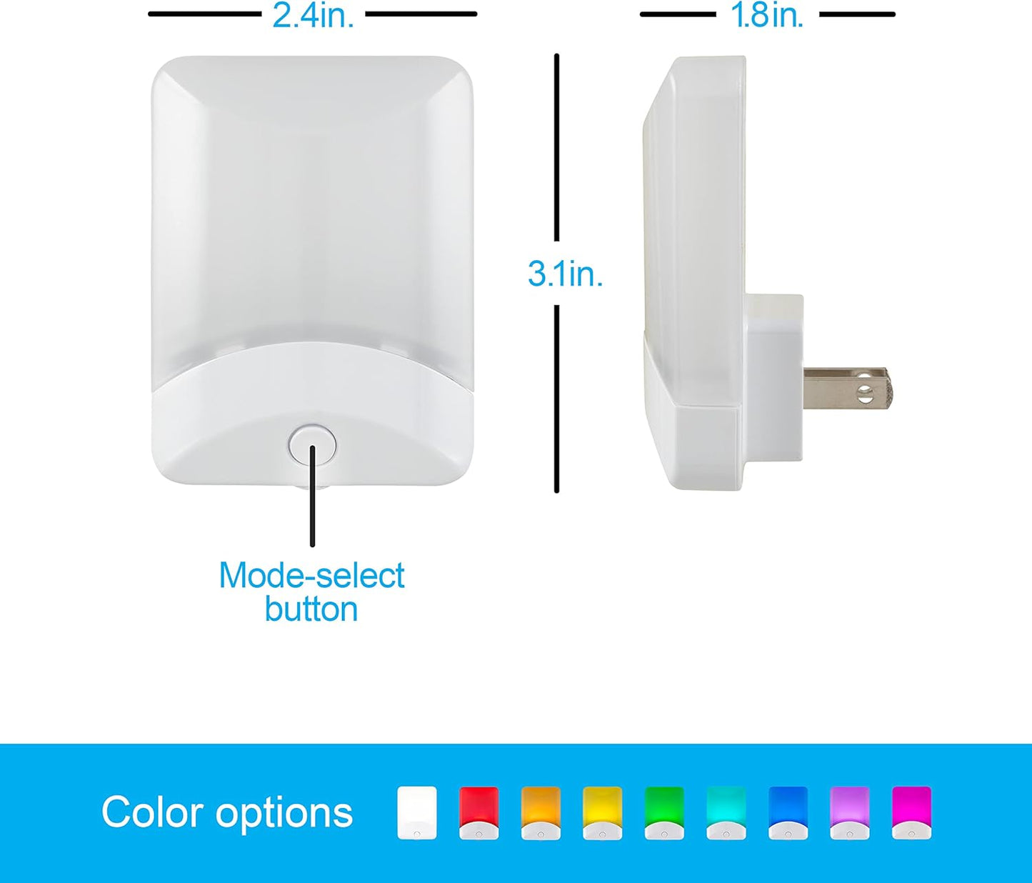 GE Kids Night Light Gift Set for Birthday and Holiday – Color Changing Plug In LED, 4 Pack Value