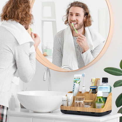 GFWARE Countertop Toothbrush Stand – Intentional Design for Clutter-Free Bathroom, 7 Compartments Replace Multiple Dispensers
