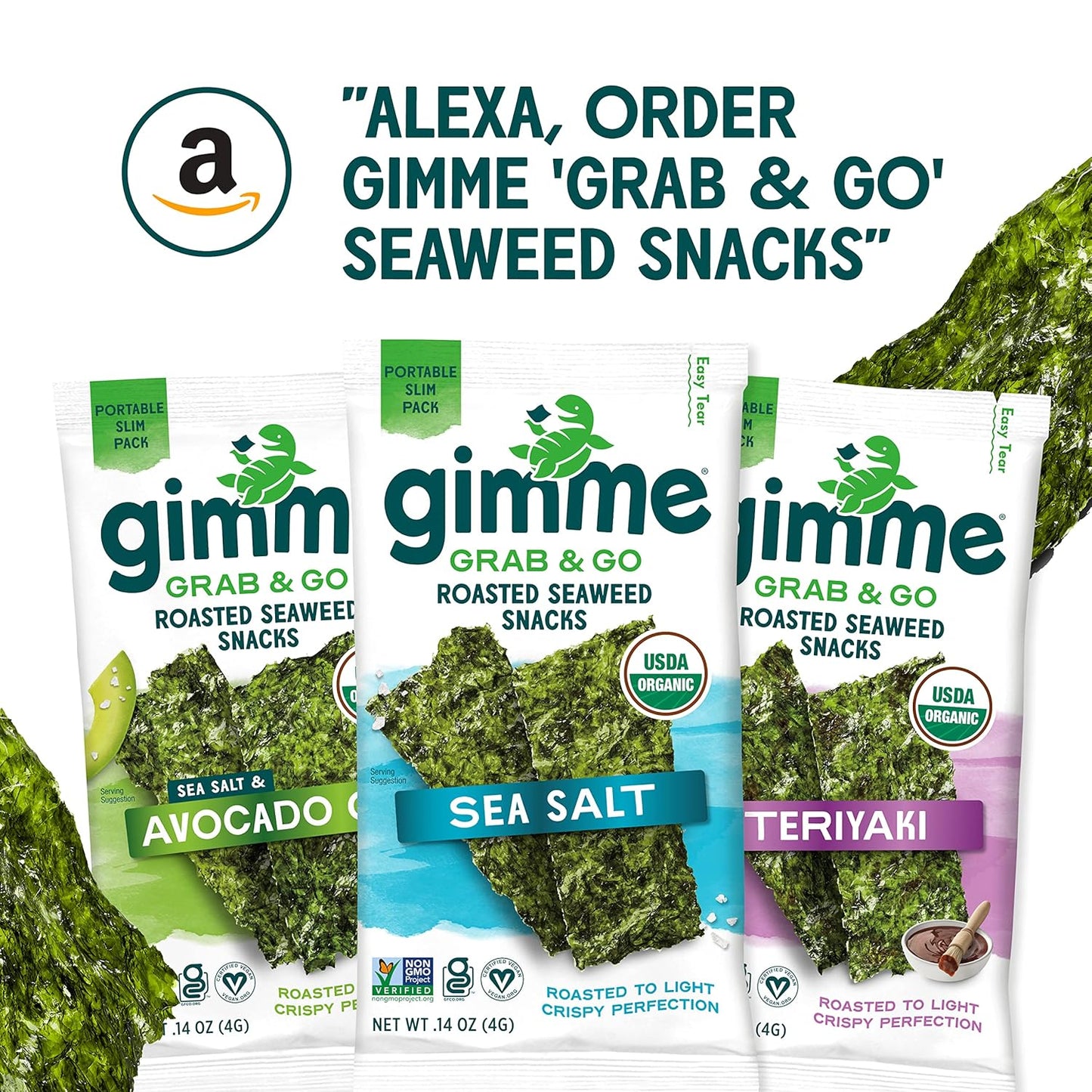 Gimme Seaweed Seaweed Snacks for Intentional Snacking Thin Crispy Texture Non-GMO 5 Count
