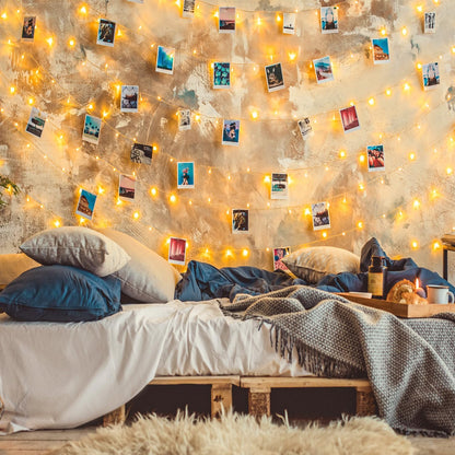 GlowNEST String Lights – Worry-Free Ambient Lighting with Built-In Timer, No Fire Risk Indoors