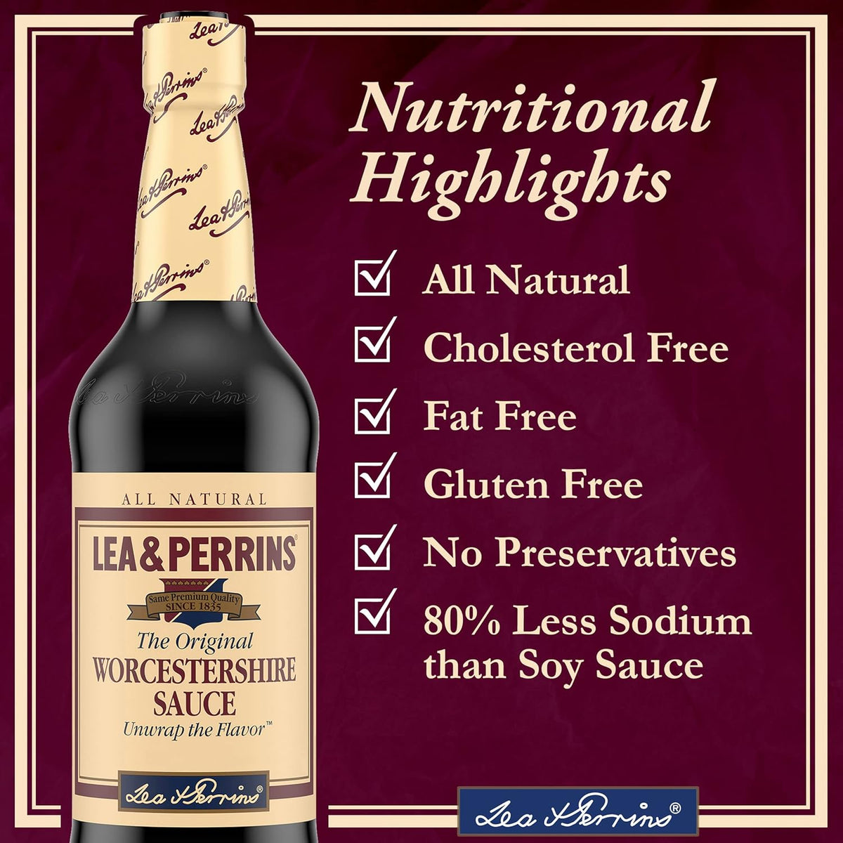 gluten free, kosher, fat free, cholesterol free with 0 calories per serving