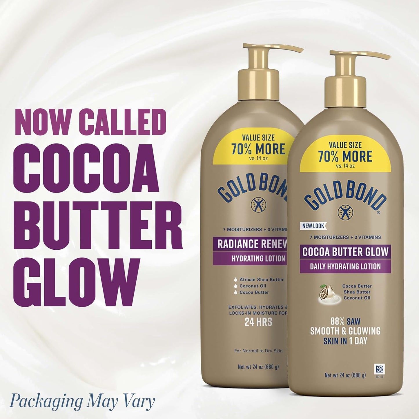 Gold Bond Cocoa Butter Glow Body Lotion for a Wind-Down Wellness Routine and Whole-Body Hydration