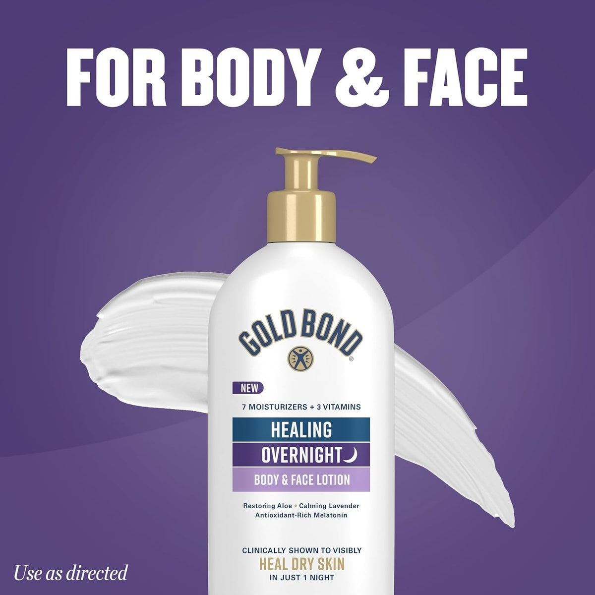 Gold Bond Healing Lotion with Hyaluronic Acid – Lightweight Nongreasy Cream in a Recyclable Bottle for Less-Is-More Beauty Lovers