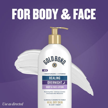 Gold Bond Healing Lotion with Hyaluronic Acid – Lightweight Nongreasy Cream in a Recyclable Bottle for Less-Is-More Beauty Lovers