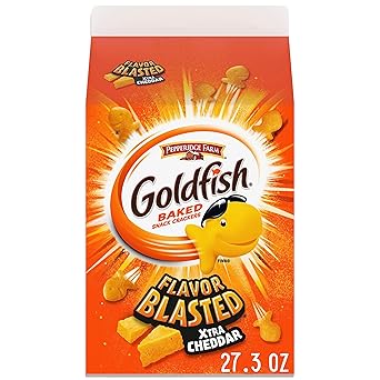 Goldfish Cheddar Cheese Crackers – Kid-Friendly Lunchbox Snack for School Lunches and After-School Munching, 27.3 oz Family Carton