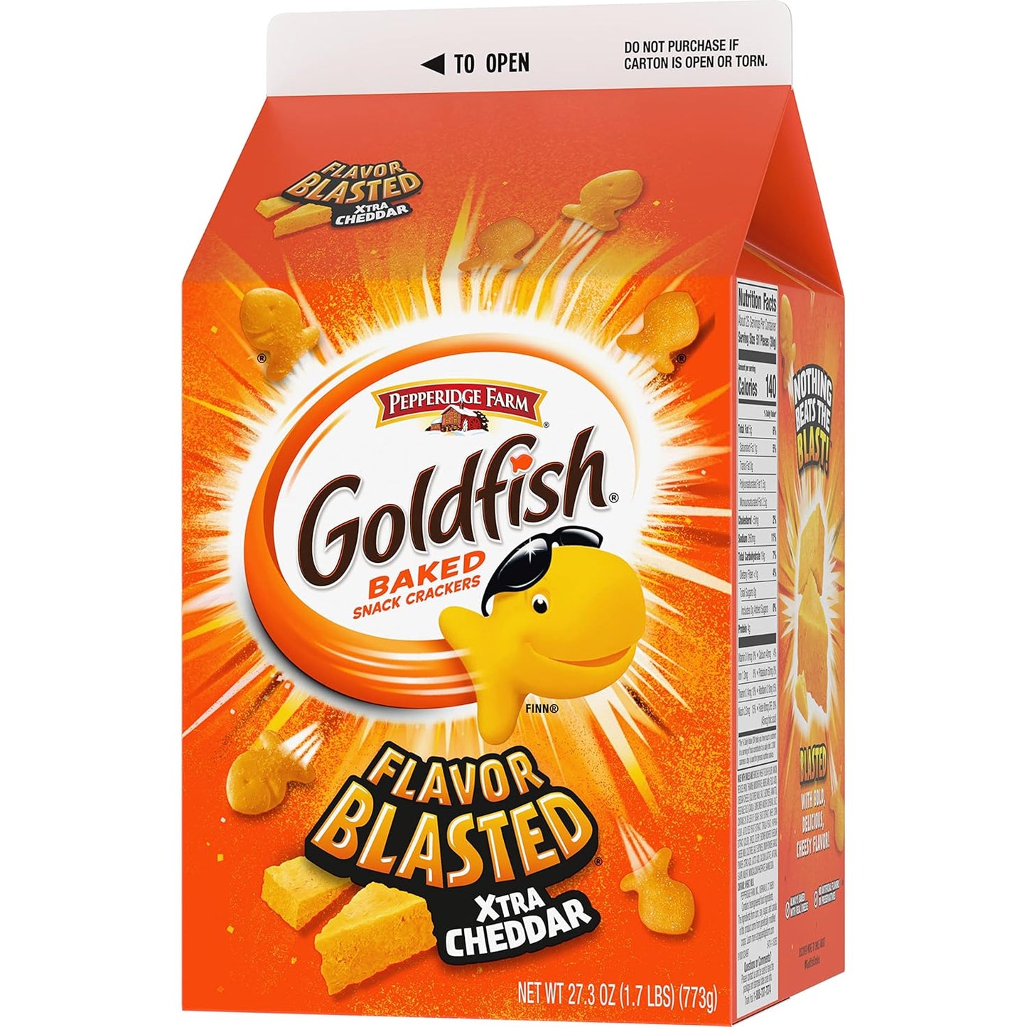 Goldfish Cheddar Cheese Crackers – Kid-Friendly Lunchbox Snack for School Lunches and After-School Munching, 27.3 oz Family Carton