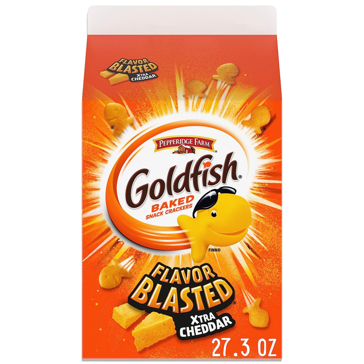 Goldfish Cheddar Cheese Crackers – Kid-Friendly Lunchbox Snack for School Lunches and After-School Munching, 27.3 oz Family Carton