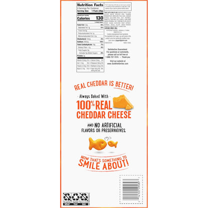 Goldfish Cheddar Cheese Crackers – Streamlined Lunchbox Side, 100% Real Cheese Baked Crackers, 9 Count