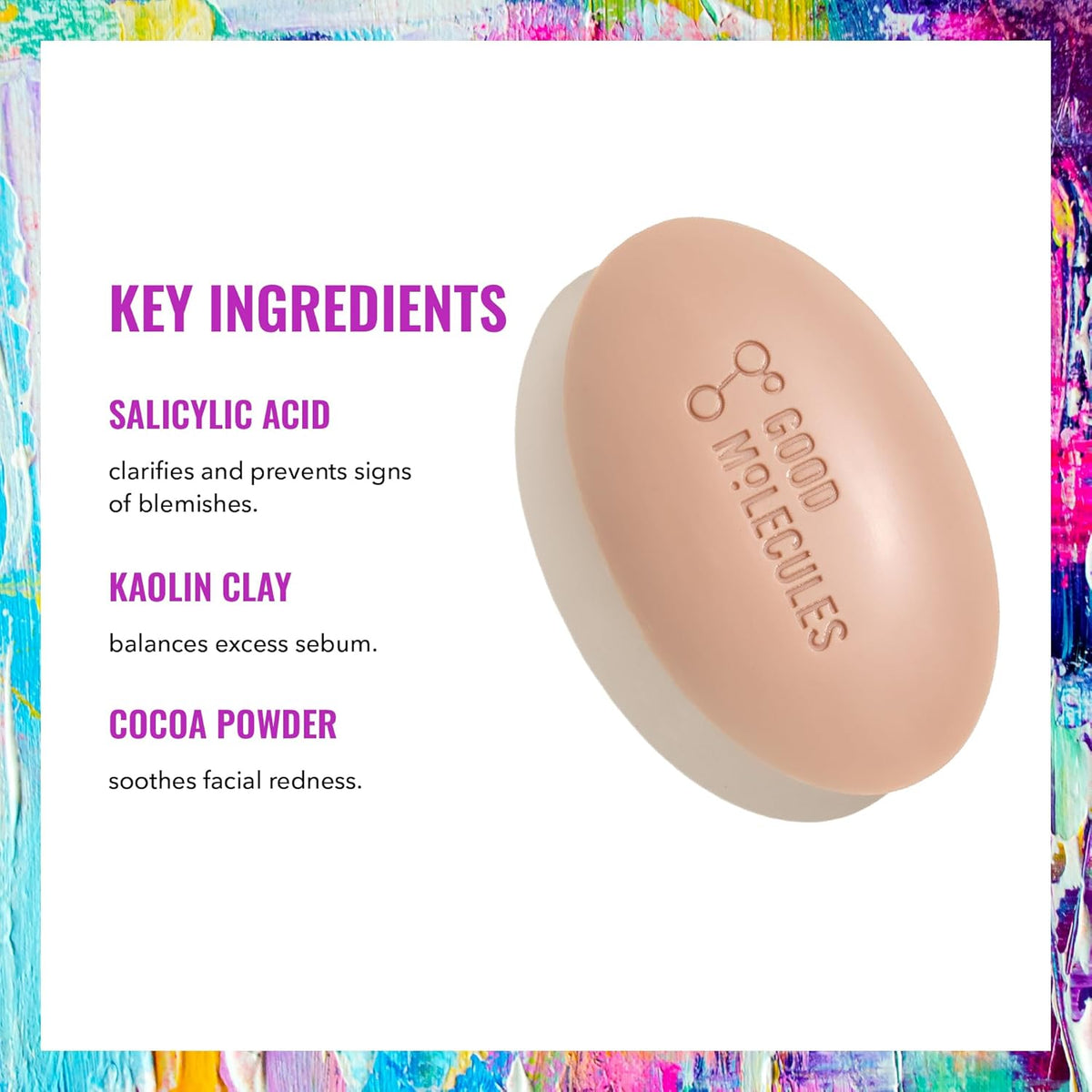 Good Molecules Clarify and Cleanse Bar — Sulfate-Free Soapless Bar Safe for Whole-Family Bathrooms