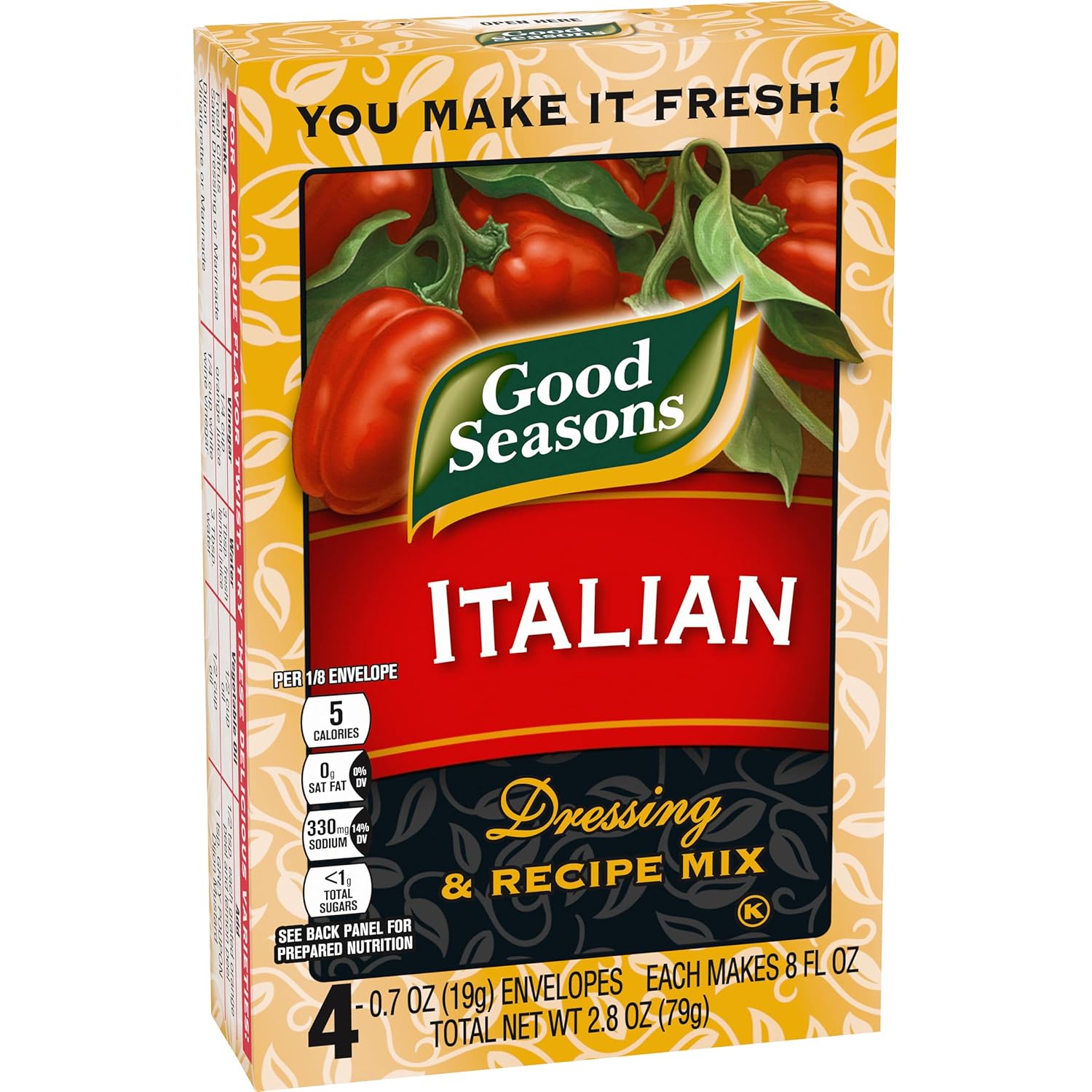 Good Seasons Italian Herb Seasoning – Portable Dry Marinade for Camping Meals, Tailgates, and Backyard Cookouts, 4 ct Box