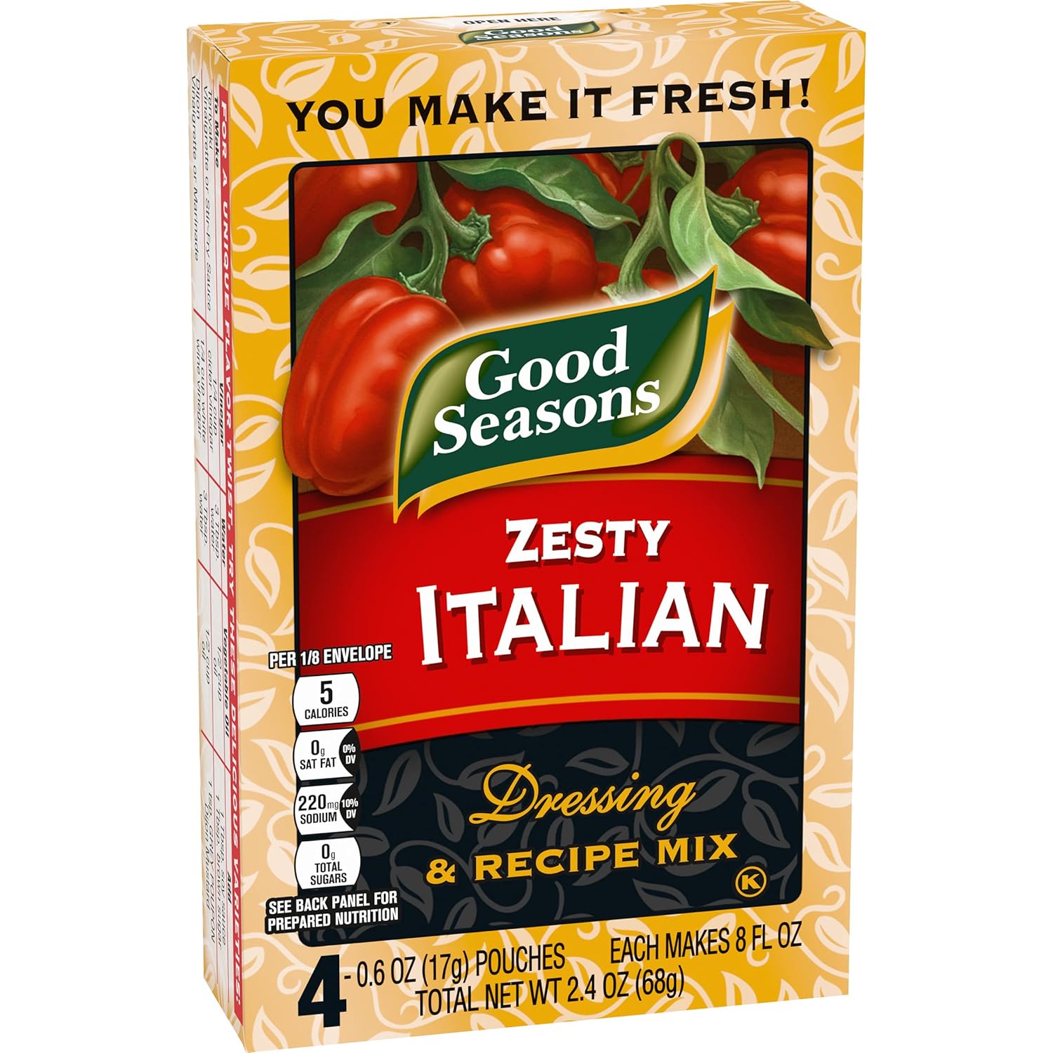 Good Seasons Zesty Italian Mix – 4-Count Box of Pre-Portioned Dressing Packets for Busy Households