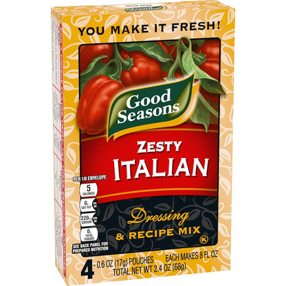 Good Seasons Zesty Italian Mix – 4-Count Box of Pre-Portioned Dressing Packets for Busy Households