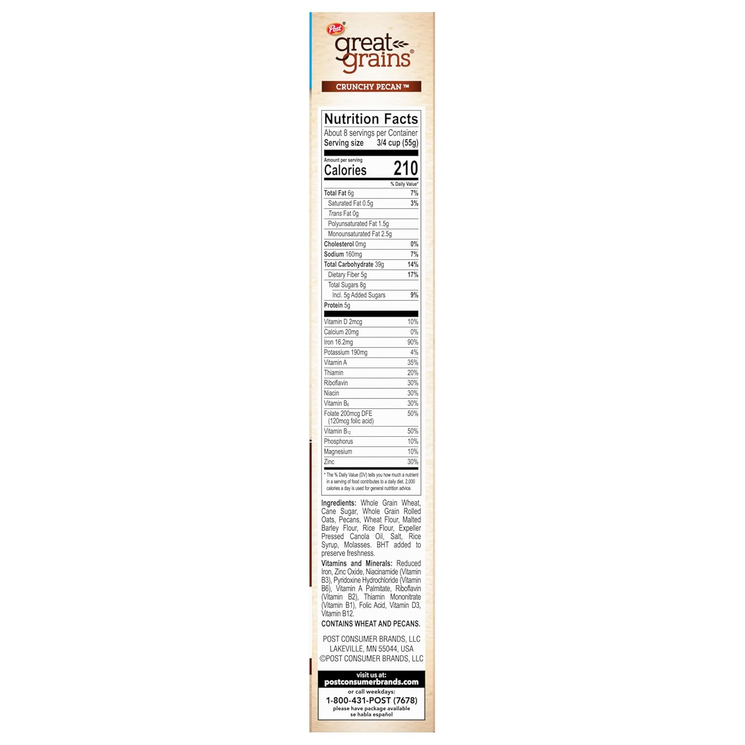 Great Grains Crunchy Pecans Cereal – Iron-Rich Whole Grain Cereal for Women's Daily Nutrition Ritual