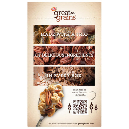 Great Grains Crunchy Pecans Cereal – Iron-Rich Whole Grain Cereal for Women's Daily Nutrition Ritual