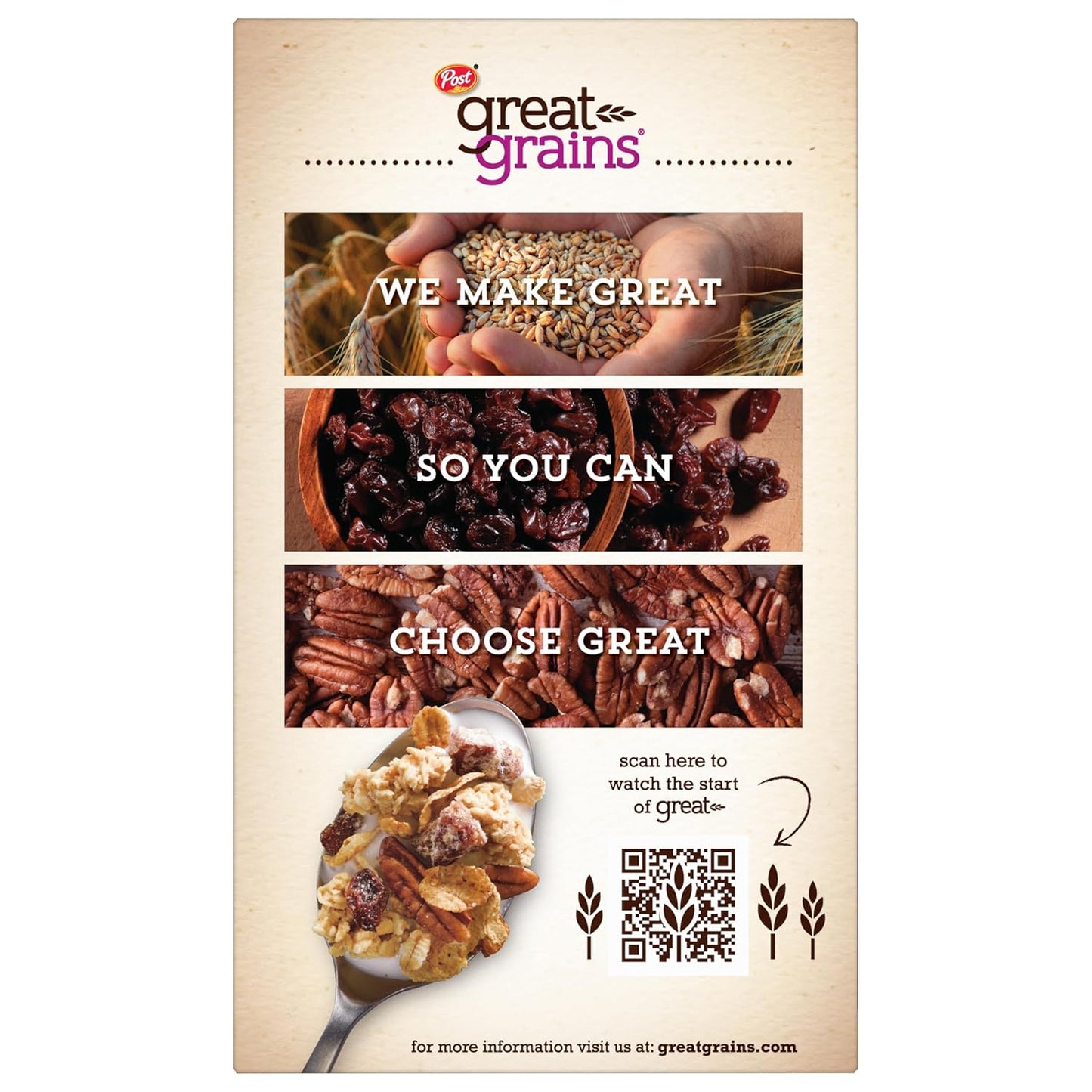 Great Grains Raisin Date Pecan Cereal – 32g Whole Grains per Bowl for Daily Wellness and Heart Health, 16 oz Box