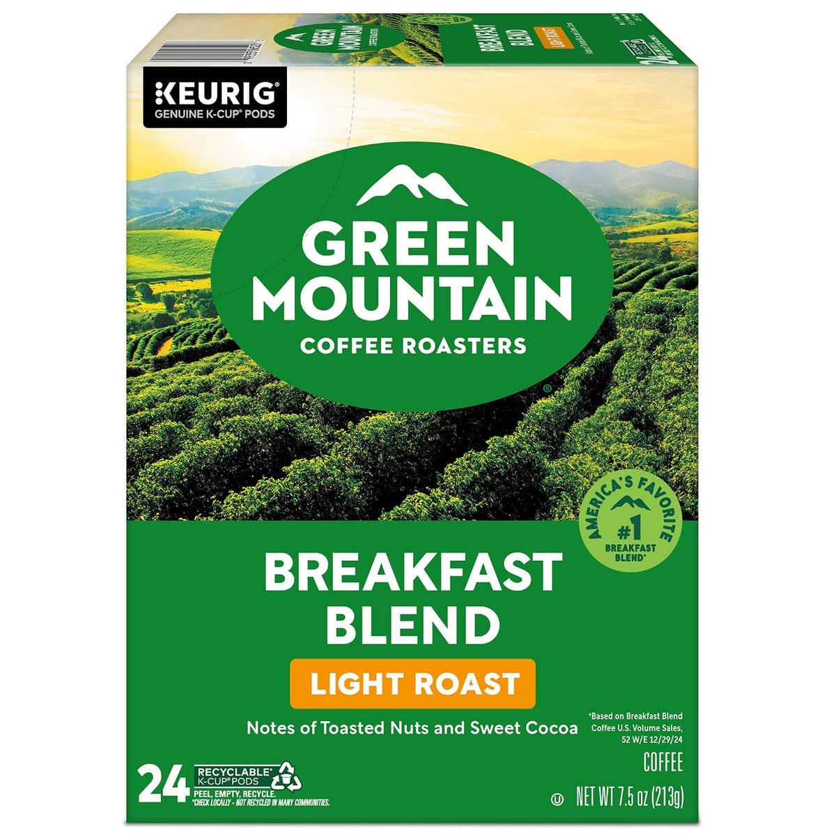 Green Mountain Coffee Roasters Breakfast Blend K-Cup Pods – Pantry Coffee for Hybrid Workers and Side Hustlers, 96 Count