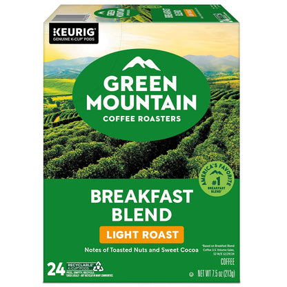 Green Mountain Coffee Roasters Breakfast Blend K-Cup Pods – Pantry Coffee for Hybrid Workers and Side Hustlers, 96 Count