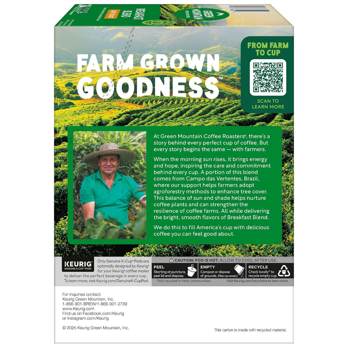 Green Mountain Coffee Roasters Breakfast Blend K-Cup Pods – Pantry Coffee for Hybrid Workers and Side Hustlers, 96 Count