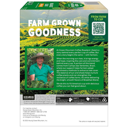 Green Mountain Coffee Roasters Breakfast Blend K-Cup Pods – Pantry Coffee for Hybrid Workers and Side Hustlers, 96 Count