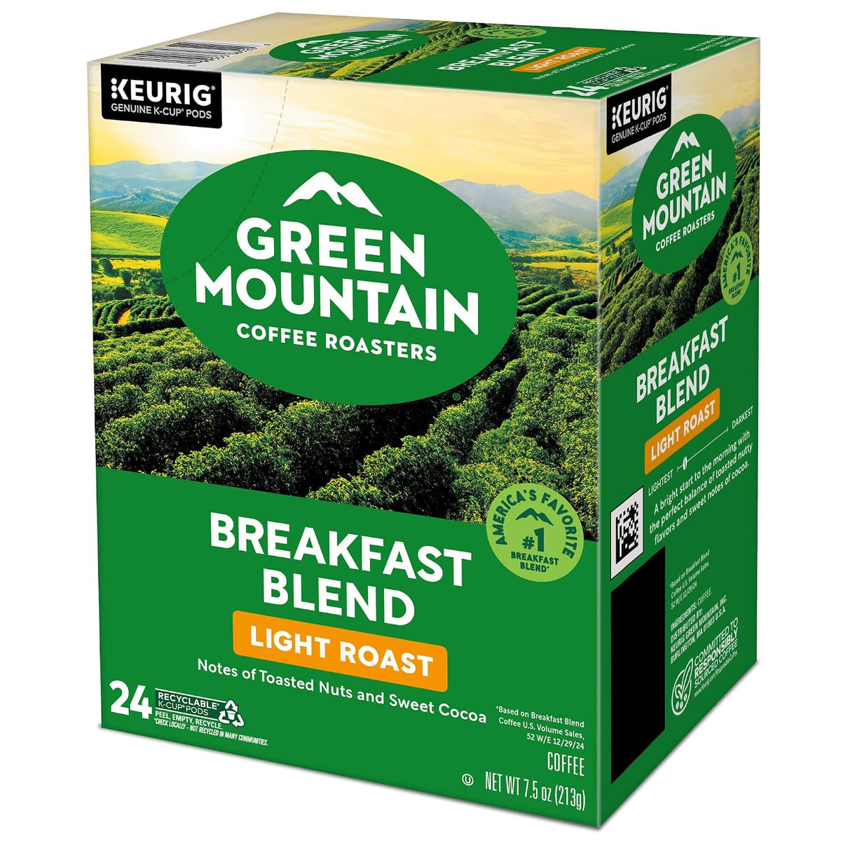 Green Mountain Coffee Roasters Breakfast Blend K-Cup Pods – Pantry Coffee for Hybrid Workers and Side Hustlers, 96 Count