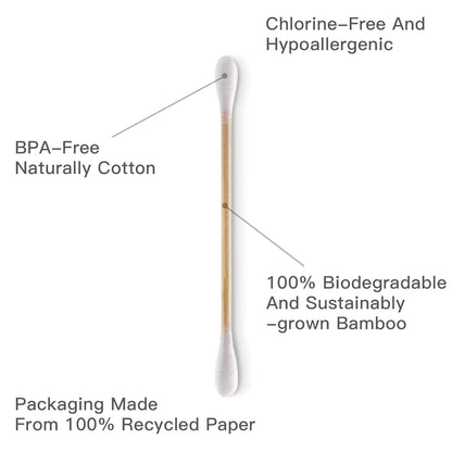 GreenSwab Co. Biodegradable Cotton Swabs – Zero-Waste Holiday Gift for Vegan Friends and Family