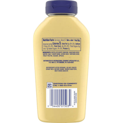Grey Poupon Dijon Mustard – Clean, Resealable Squeeze Bottle for Clutter-Free Countertops and Intentional Kitchens