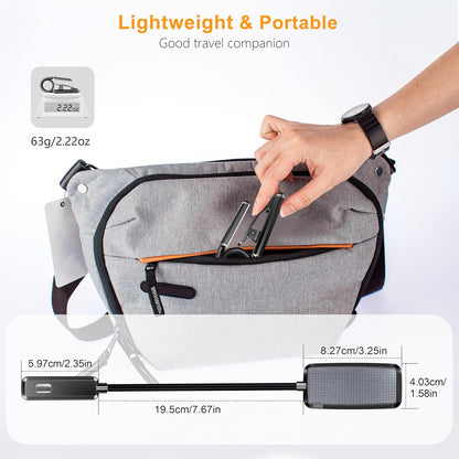 Gritin 9 LED Rechargeable Book Light for Reading in Bed - Travel Sized Reading Lamp for Plane Seat and Hotel Bed, Lightweight Foldable Clip on Book Light