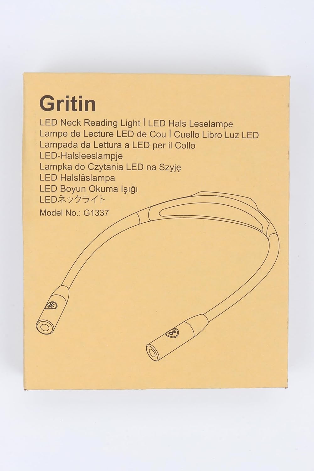 Gritin LED Neck Reading Light – Simple One-Button Light in Neutral Gray for Intentional Living Spaces