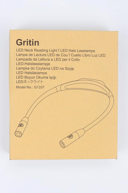 Gritin LED Neck Reading Light – Simple One-Button Light in Neutral Gray for Intentional Living Spaces
