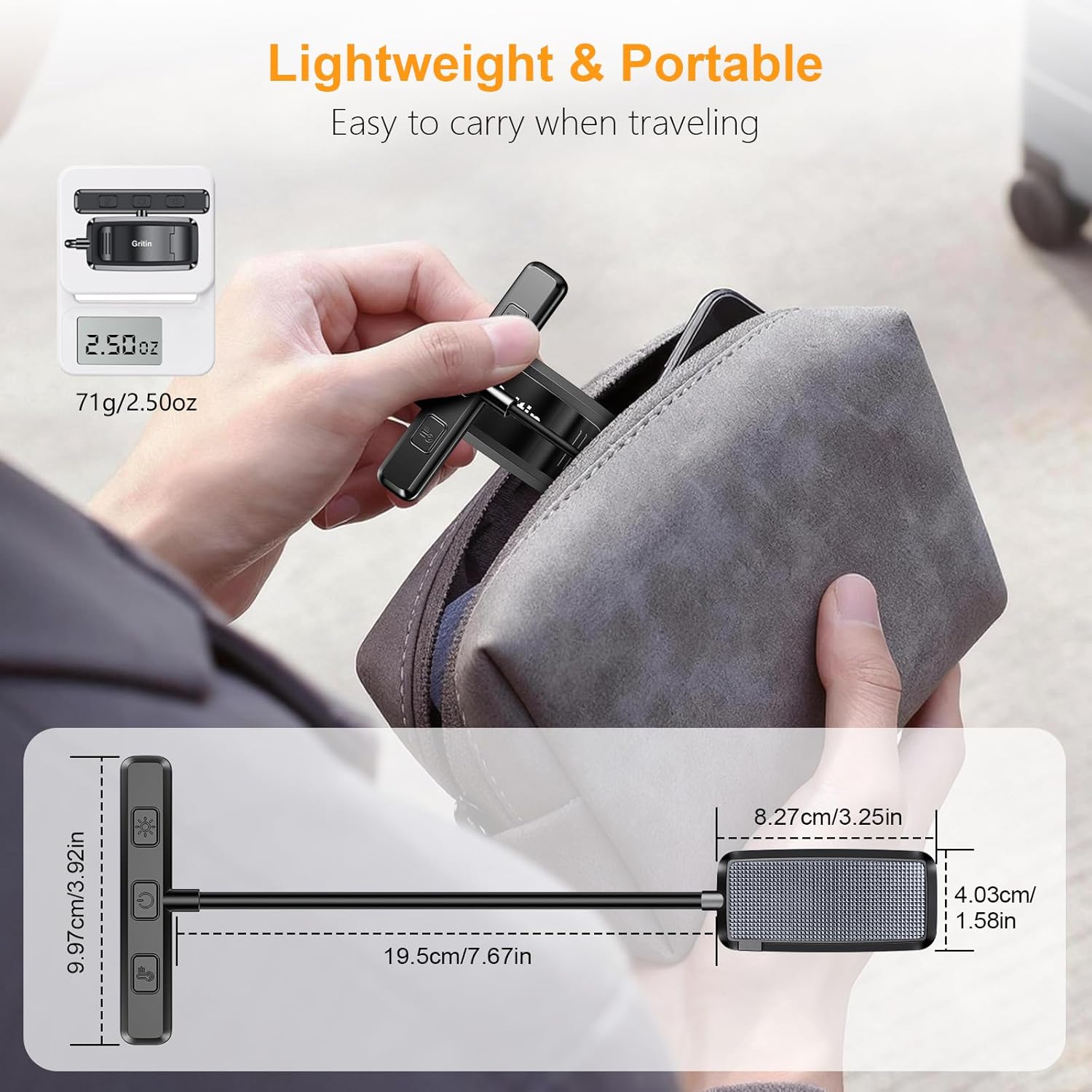 Gritin Lightweight LED Reading Light for Students and Kids – Cool Touch Clip Lamp for Shared Bedrooms and Dorm Beds