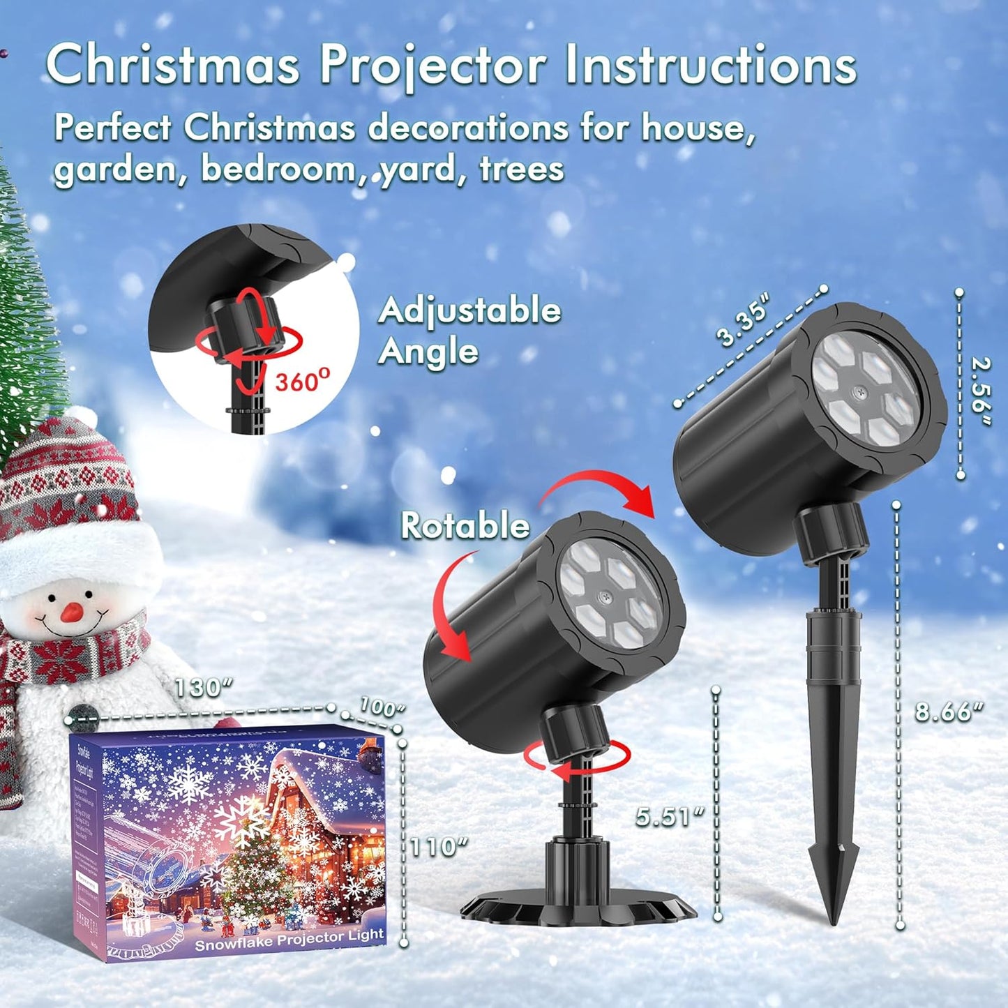 GUSODOR Dynamic Snowfall Lamp – Housewarming Gift for Couples, Winter Home Decoration Idea
