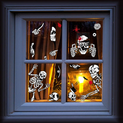 Halloween Window Stickers - Heavy-Duty Electrostatic Clings for Outdoor Party Venues and Commercial Glass Displays