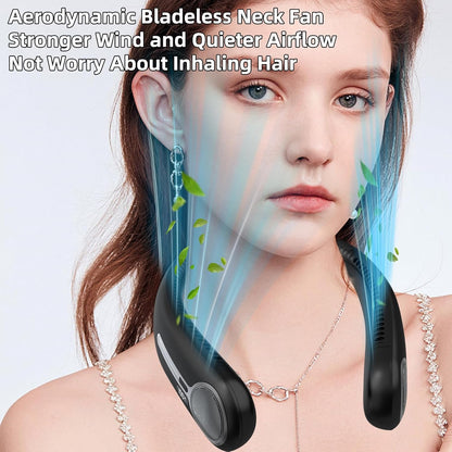 Hands-Free Neck Fan – Post-Workout Cooling Companion, 360° Airflow for Exercise Recovery and Overheating Relief