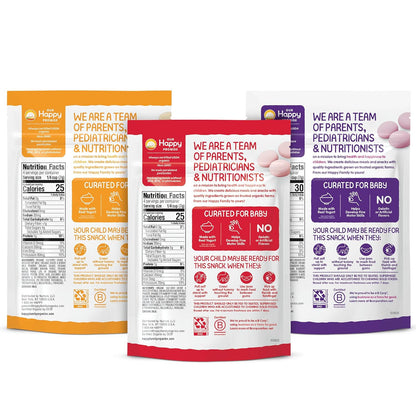 Happy Baby Organics Yogis Freeze-Dried Snack – No Added Sugar Yogurt Bites for Healthy-Lifestyle Families, 1 oz Variety