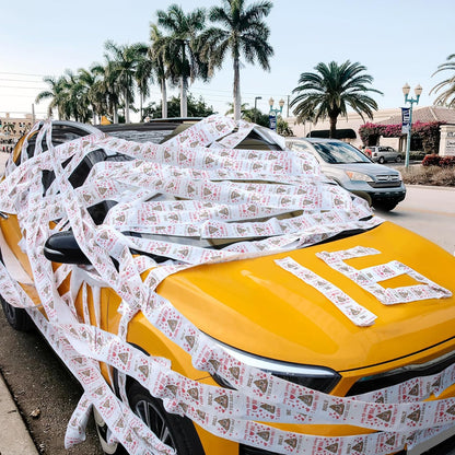 Happy Prank Toilet Paper - Outdoor Birthday Prank Wrap for the Car, 250-Sheet Long Roll for Milestone 16th and 21st Birthday Surprises