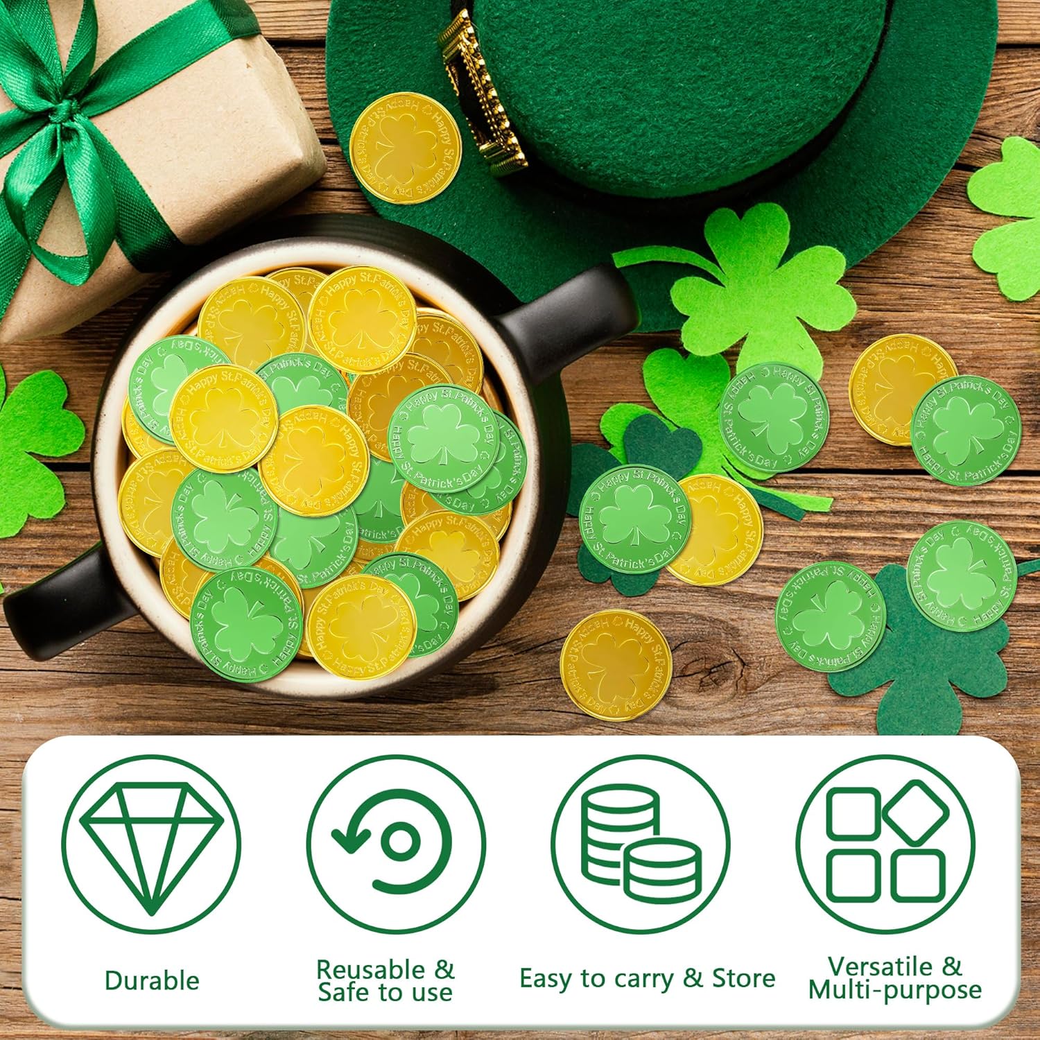 'happy st. patrick's day' message printed on the face