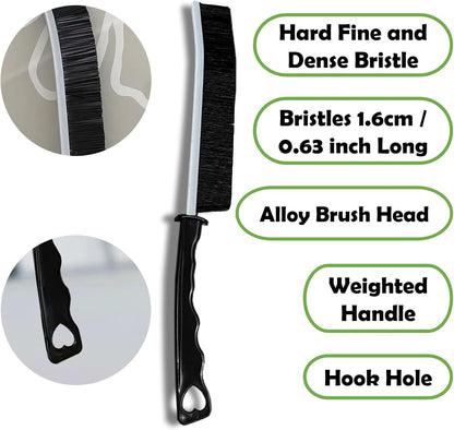 hard polypropylene bristles designed for stubborn grime, soap scum, and residue