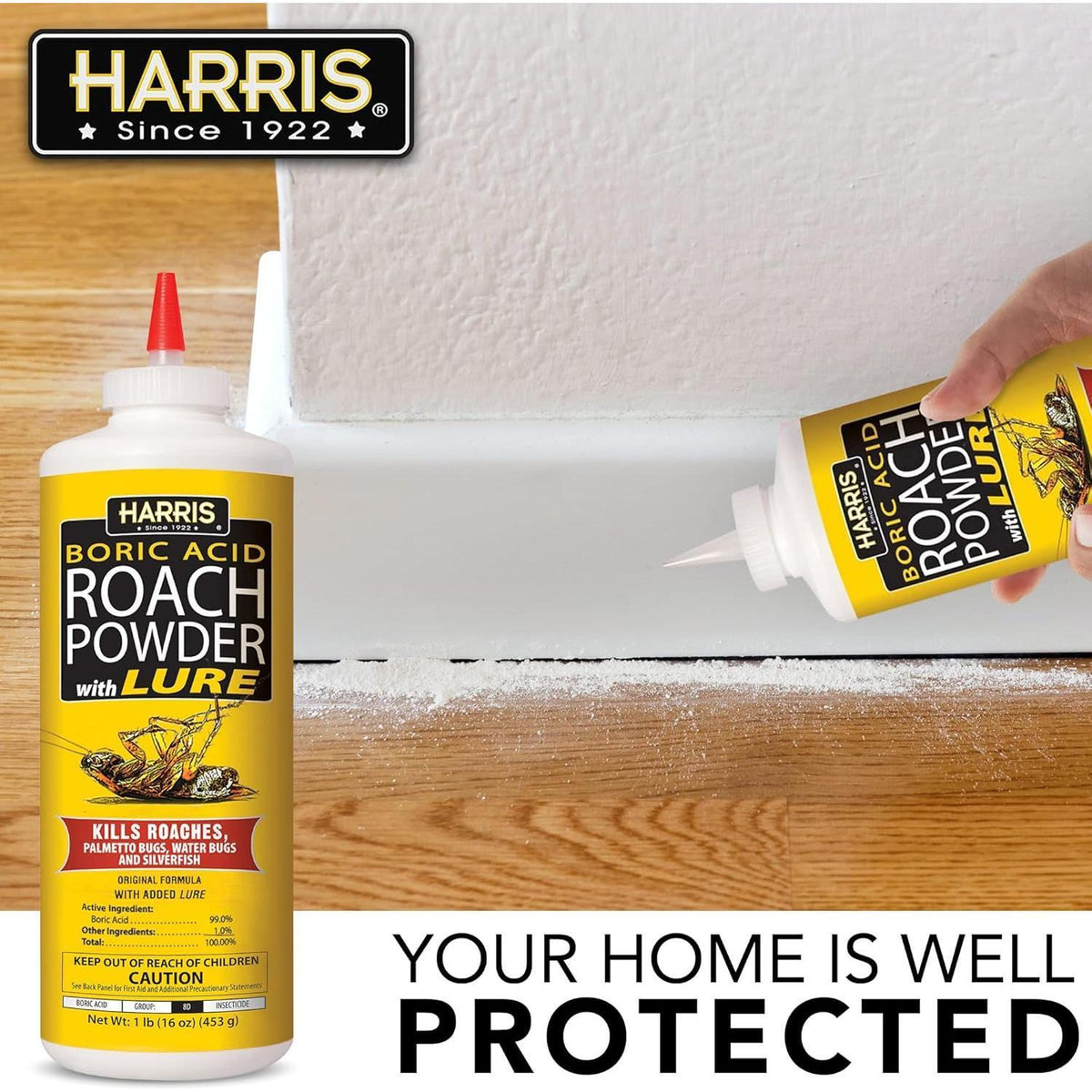 HARRIS Boric Acid Puffer Bottle Powder – Targeted Crevice Treatment for Homeowners Concerned About Sprays