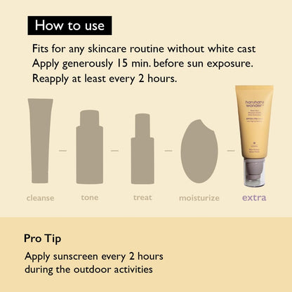 Haruharu Wonder Black Rice Moisture Airyfit Daily Sunscreen, Self-Care Holiday Gift for Mom, No White Cast Korean SPF 50