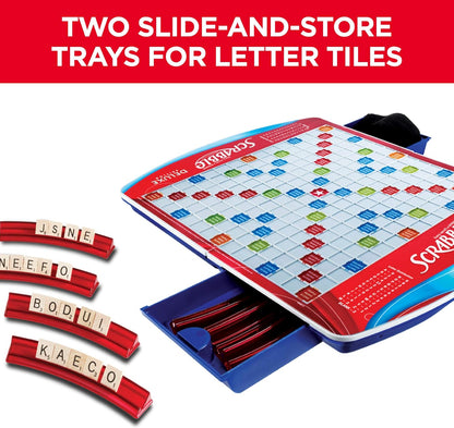 Hasbro Gaming Scrabble Deluxe Edition – Valentine's Day Gift for Her, Tabletop Word Game with Storage Case
