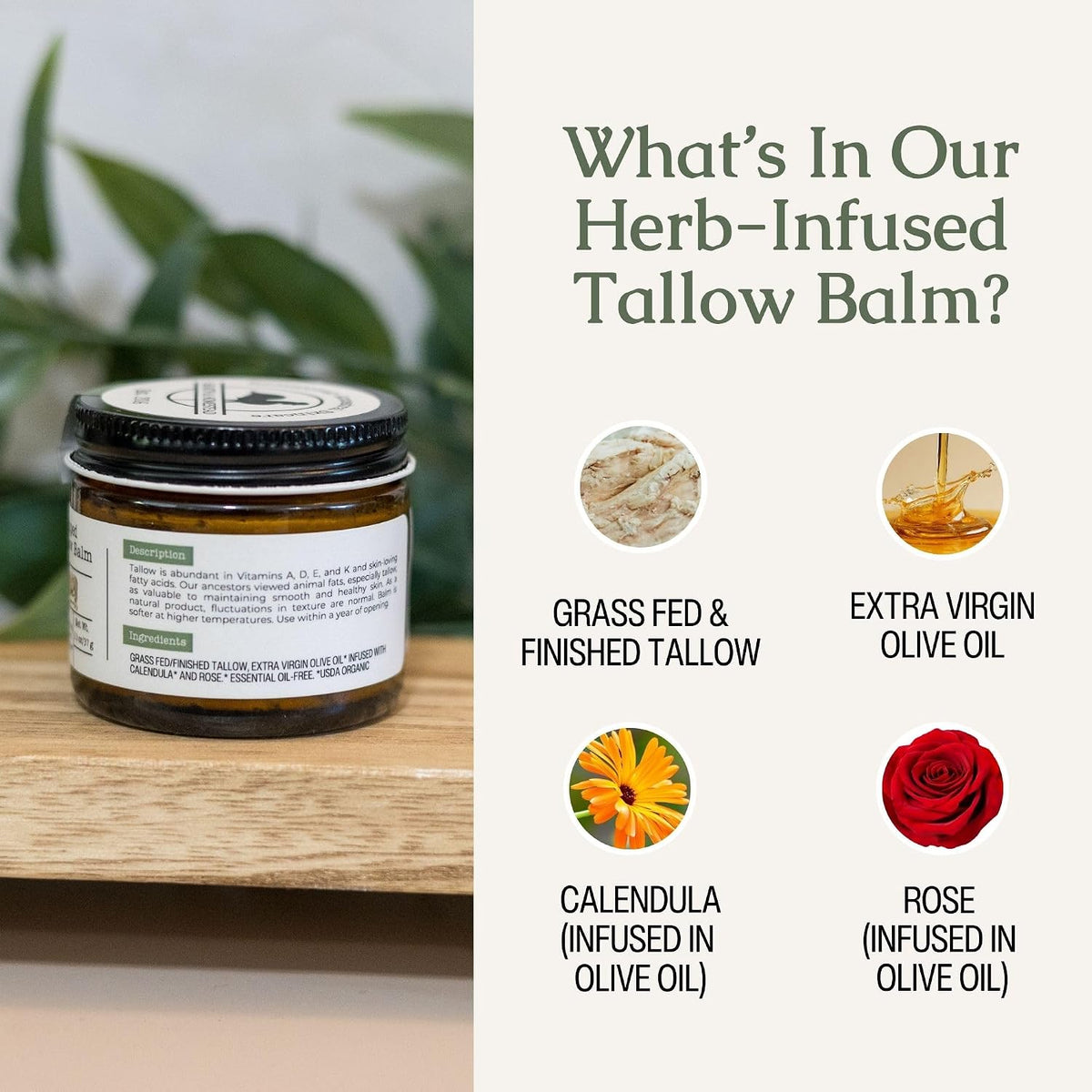 Hearth & Homestead Tallow Moisturizer – Valentine's Day and Stocking Stuffer Gift for Women Who Love Clean Beauty