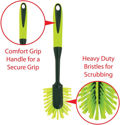 heavy duty nylon bristles designed for stuck-on food and grime