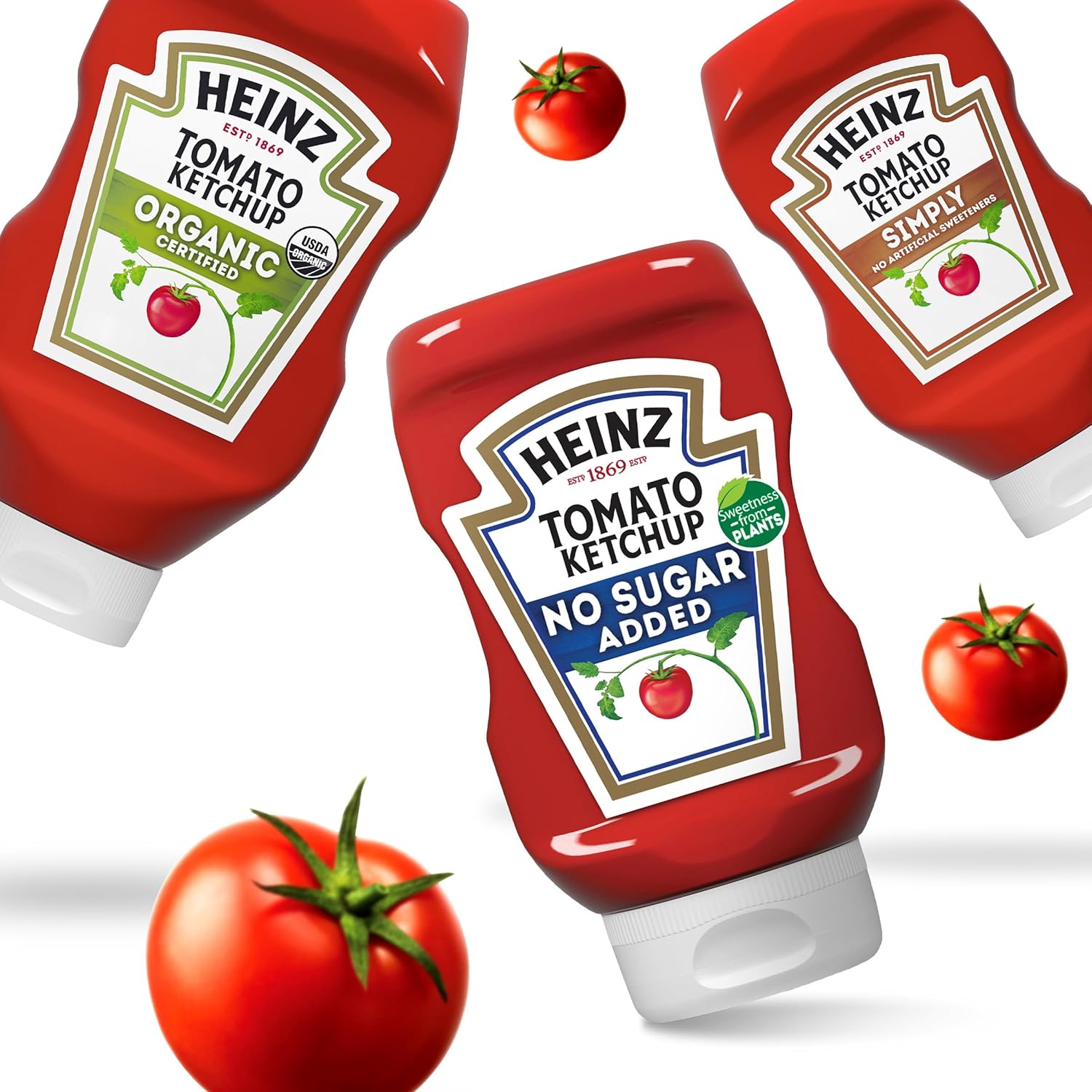 Heinz No Sugar Added Ketchup 13 oz – Lunchbox-Safe Condiment for Picky Eaters