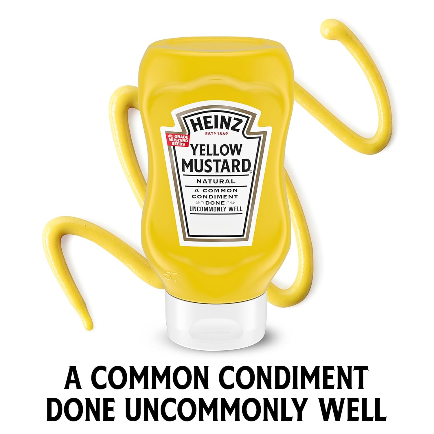Heinz Yellow Mustard, 20 oz Kosher Certified Bottle – Clean, Tangy Flavor for Mindful Eating and Calorie-Conscious Kitchens