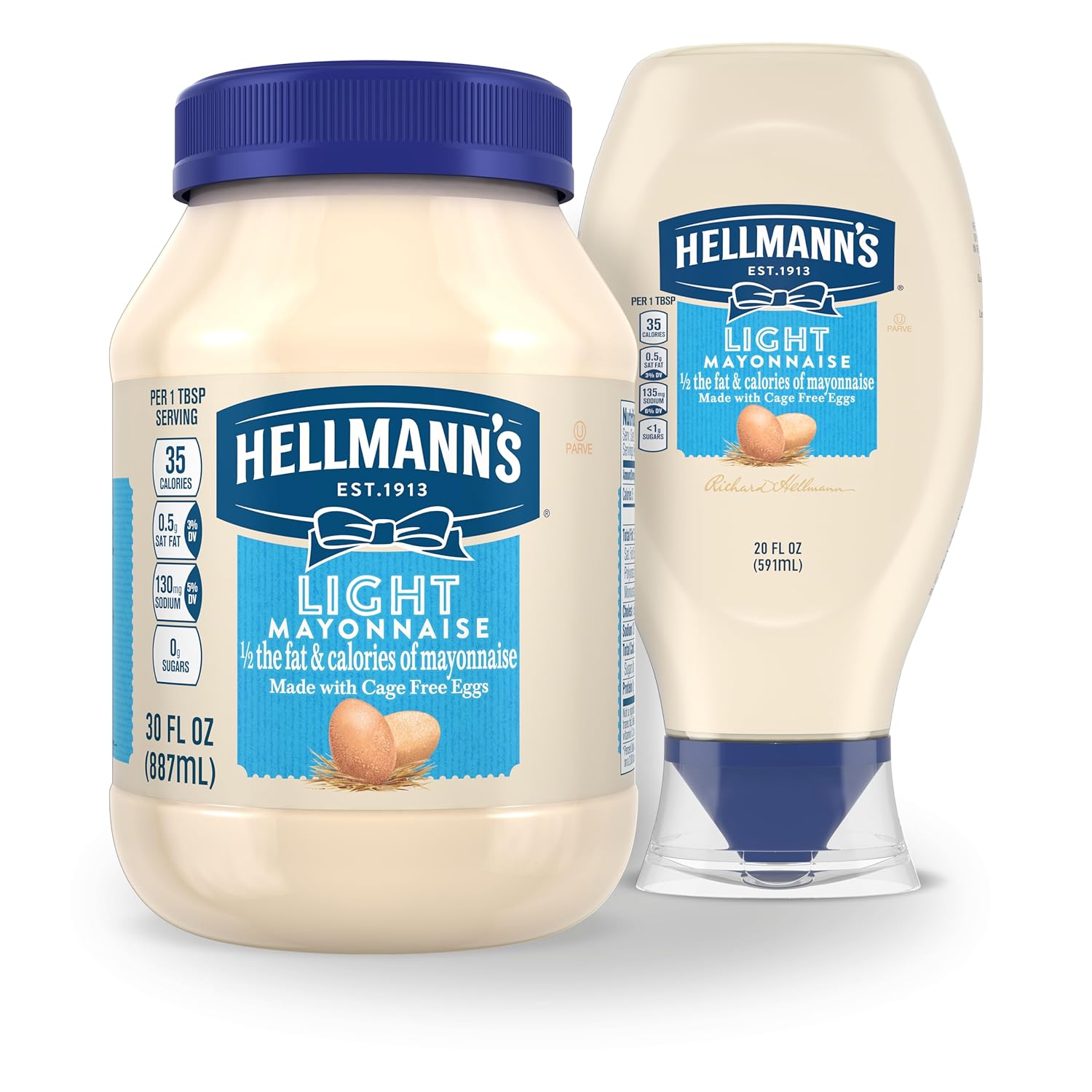 Hellmann's Light Mayonnaise Squeeze Bottle – Family-Sized Creamy Spread for Kid Snacks, Sandwiches, and Quick Meals