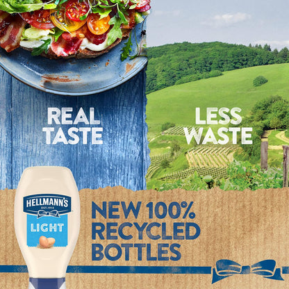 Hellmann's Light Mayonnaise Squeeze Bottle – Family-Sized Creamy Spread for Kid Snacks, Sandwiches, and Quick Meals