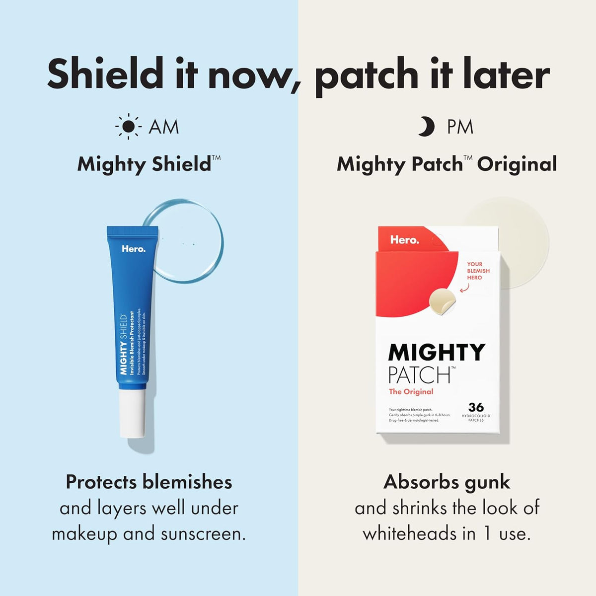HERO COSMETICS Mighty Shield Liquid Patch – Effortless Clean Beauty for Intentional Routines, Unscented Multi-Tasking Formula