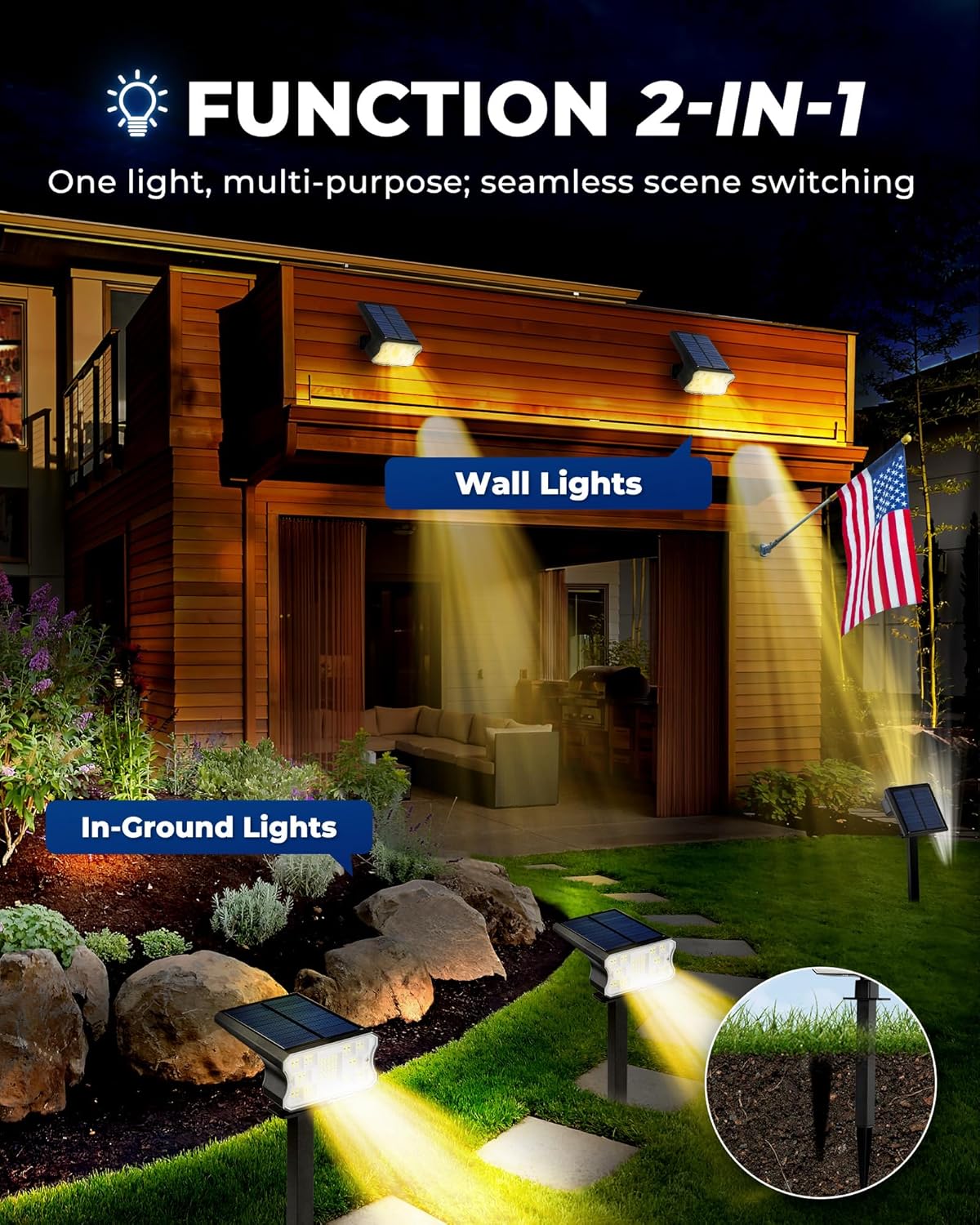 HGGH Solar Spot Lights 4 Pack – Practical Housewarming Present for First-Time Home Buyers Remodeling the Garden