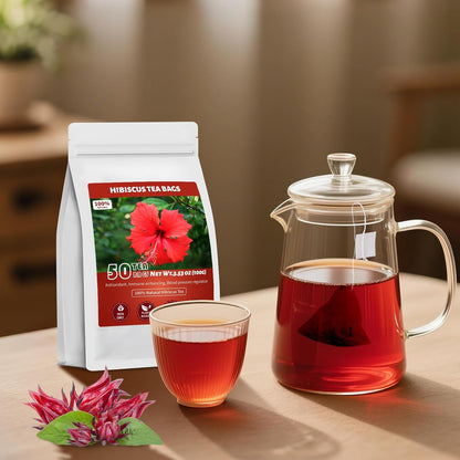 Hibiscus Tea Bags – Intentional Tea Corner Brew, Additive Free Floral Herbal Infusion